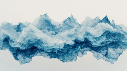 Poster - The abstract concept of blue flowing waves produces a calming and soothing visual effect
