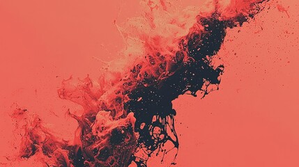Poster - The background features a simple red gradient with a clean and textured appearance