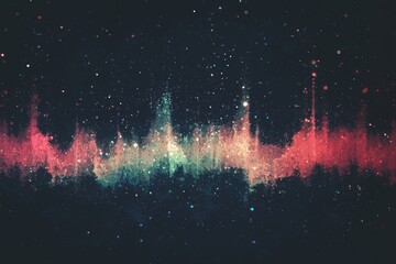 Poster - A modern illustration of big data visualization set against an abstract digital dynamic network background, for stock