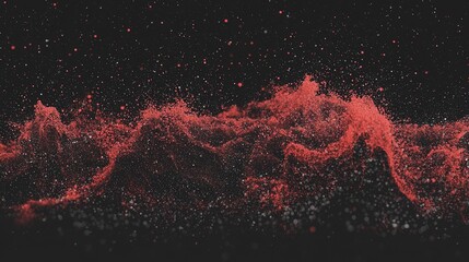 Poster - vibrant red fiber optic cables set against a dark backdrop produce a dynamic and abstract visual dis