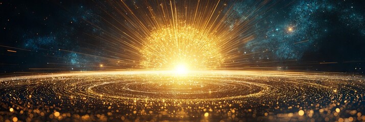 Poster - Picture of dazzling blue light trails and sparkles embodies the rapid transfer of data and state-of-the-art communication networks