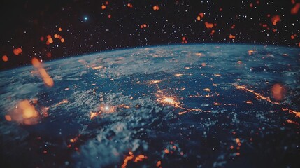 Poster - a view of earth from outer space is a truly awe-inspiring spectacle, featuring a delicate lattice of