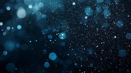 Poster - Sparkling particles suspended within a soothing blue gradient generate a sense of serenity