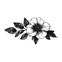 Canvas Print - Flower tattoo art illustration drawing vector