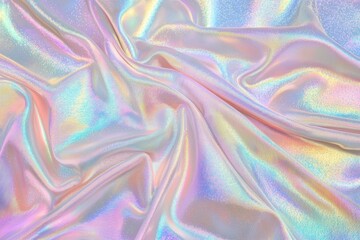 Poster - iridescent and vibrant abstract art characterized by colorful light reflections and fluid drapery-li