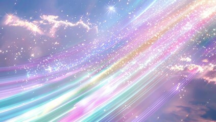 Poster - A central point emits radiant, rainbow-hued beams of light in this stock composition