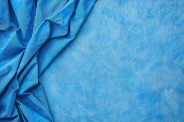 Poster - Elegant Deep Blue Stage Curtains with Folds for Theater and Performance Settings