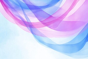 Poster - Abstract Flowing Curtains in Soft Watercolor on a Light Background