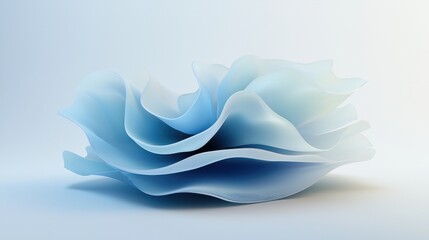 Poster - Soft Blue Abstract Silky Waves with Gentle Gradients Flowing Elegantly Together