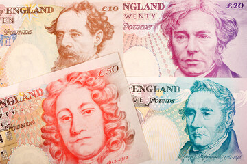 Wall Mural - English money, older serie, a business background