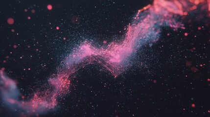 Poster - A glowing plexus, set amidst an abstract digital background of points and lines, represents the notions of big data, network, or connection, and forms an abstract technology and science background,