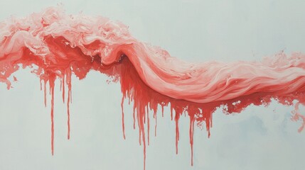 Poster - the abstract piece is a masterful blend of swirling pink and orange patterns, instilling a sense of 