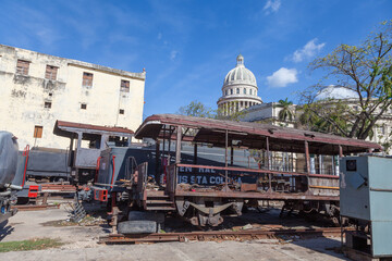 Rusty Train Graveyard Havana Cuba Steam engine Locomotive