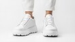 © Tanapornphan - Urban fashion photography trendy white sneakers close-up