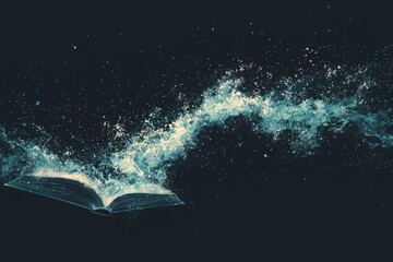 Poster - The title refers to abstract big data visualization with a futuristic infographics aesthetic design that is ai generated