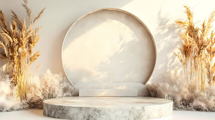 Wall Mural - Minimal background. podium and white background for product presentation. 3d rendering illustration.