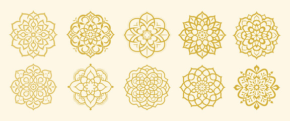 Wall Mural - elegant golden mandala designs, isolated vector set
