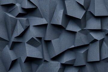 Poster - Futuristic Block Wall with a High Tech 3D Render of a Triangular Tile Pattern