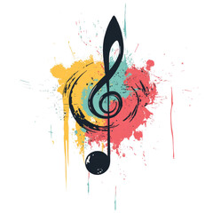 Canvas Print - A musical note with a stem and a stem with a note