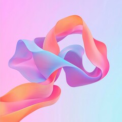Poster - a mesmerizing 3d image of an iridescent, holographic curved wave in motion, enhanced by a colorful b
