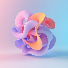Poster - a dynamic, fluid iridescent holographic curved wave set against a colorful 3d background