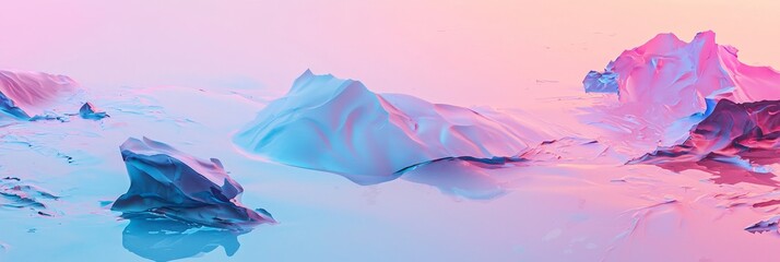 Poster - An abstract holographic background with light purple and light blue pastels