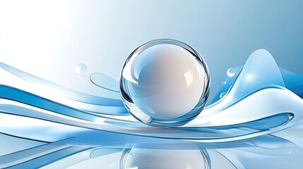 Poster - A clean blue and white digital design with a soft, blurred white circle in the middle.