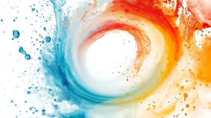 Poster - A vortex of swirling, colorful, liquid-like shapes