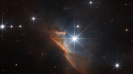 Wall Mural - A small glowing star in the middle of an endless black void