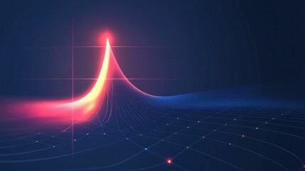 Fototapete - A vibrant, abstract visualization of a peak function in a digital space.