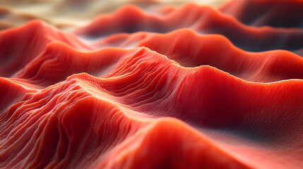 Poster - Abstract red mountain landscape with flowing textures