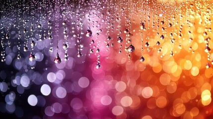 Poster - Colorful background adorned with vibrant water droplets creating a refreshing artistic display