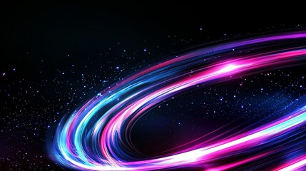 Fototapete - Light and stripes rapidly moving across a dark background