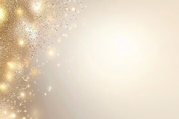 Poster - A de-focused background of vintage lights with a glittering effect in shades of silver and light gold is displayed