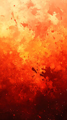 Aufkleber - Abstract colorful digital art featuring vibrant splashes of orange and red on a dark background, symbolizing energy, heat, and intense emotions.