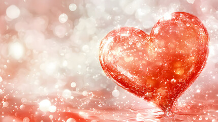 Poster - Shimmering heart symbolizing love and romance in a dreamy background