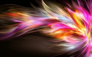 Poster - the wallpaper features a 3d rendered abstract texture with a rainbow light effect