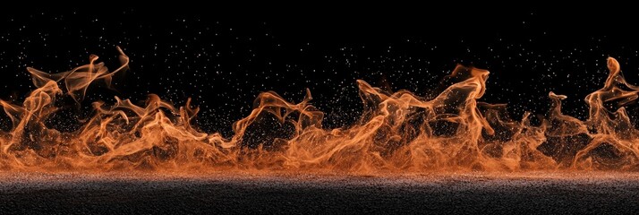 Poster - Blurred sparks emanate from a fire set against a black backdrop