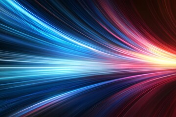 Fototapete - The center of the image emits colourful rays with stripes set against a dark abstract light background