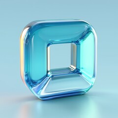 Fototapete - A vibrant turquoise 3D arrow icon with a glossy finish, symbolizing direction and creativity against a soft gradient background.