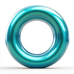 Aufkleber - Glossy turquoise circle icon with a smooth finish, representing modern design and technology.
