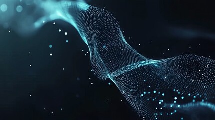 Aufkleber - a beautiful abstract wave technology background with blue light digital effects represents a corpora