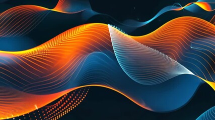 Fototapete - Dynamic waves of color flow in a modern design, showcasing vibrant patterns perfect for tech visuals and creative content