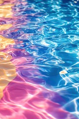 Poster - Abstract Water Surface with Colorful Reflections Creating a Dreamy and Serene Atmosphere
