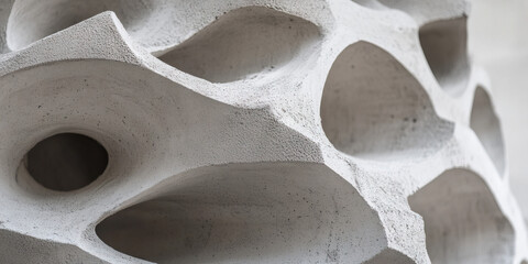 Poster - Textured Gray Porous Sculpture Detail