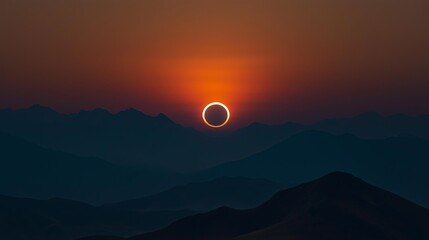 Aufkleber - A perfect, symmetrical eclipse with sharp contrasts.