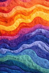 Poster - Abstract Wavy Texture with Gradient Colors from Warm Red to Cool Blue for Artistic Background