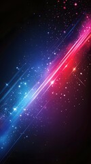 Poster - Cosmic radiance of shooting stars across the celestial canvas with vibrant hues of blue and red