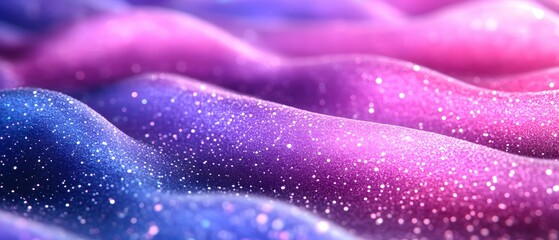 Poster - Abstract Glittering Waves of Pink and Purple Shimmering with Light and Texture Background