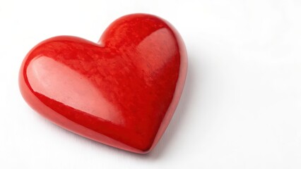 Poster - Red Heart Shape on White Background
